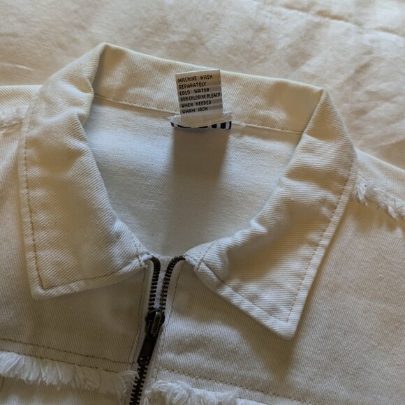 CLIO White Denim Jacket Size 8. - Picture 6 of 14